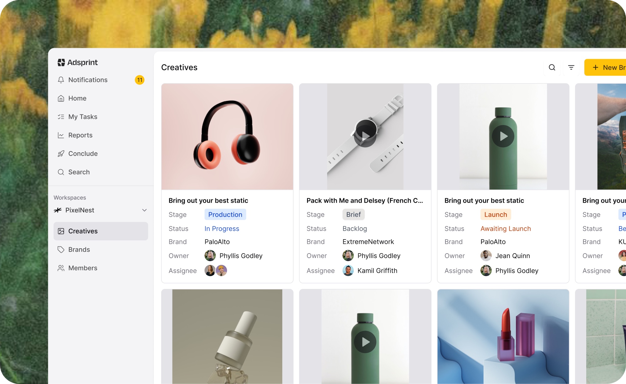 Adsprint.ai creatives board