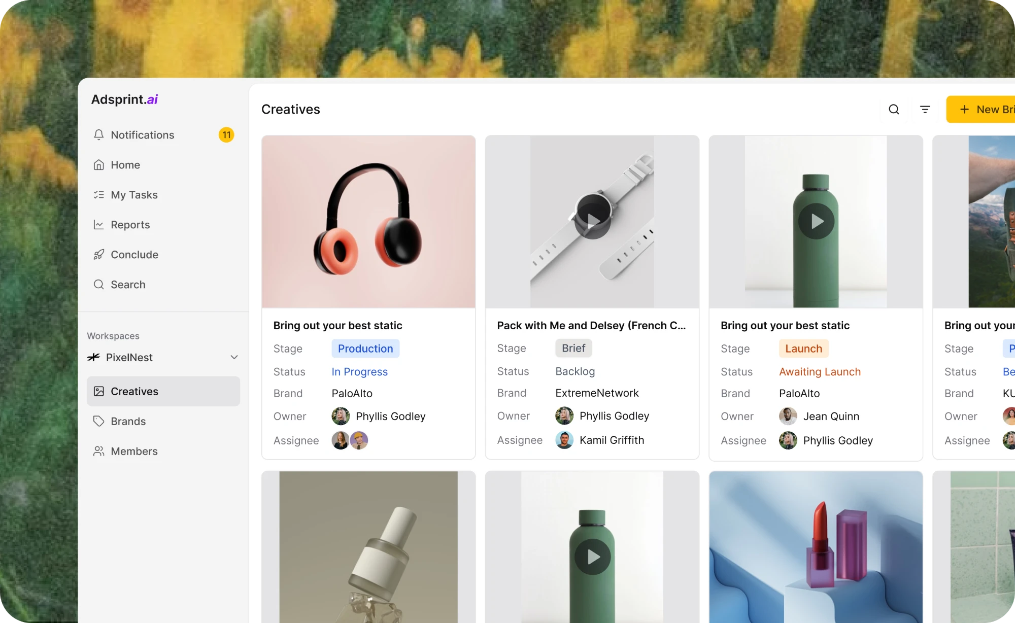Adsprint.ai creatives board